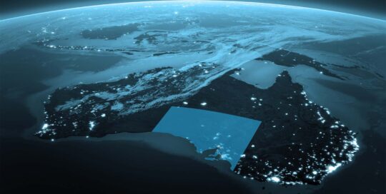 Precincts Header - South Australia highlighted in view of Earth from space